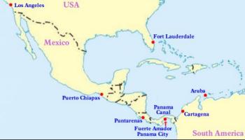 Route Map for the 2014 Panama Canal Cruise
